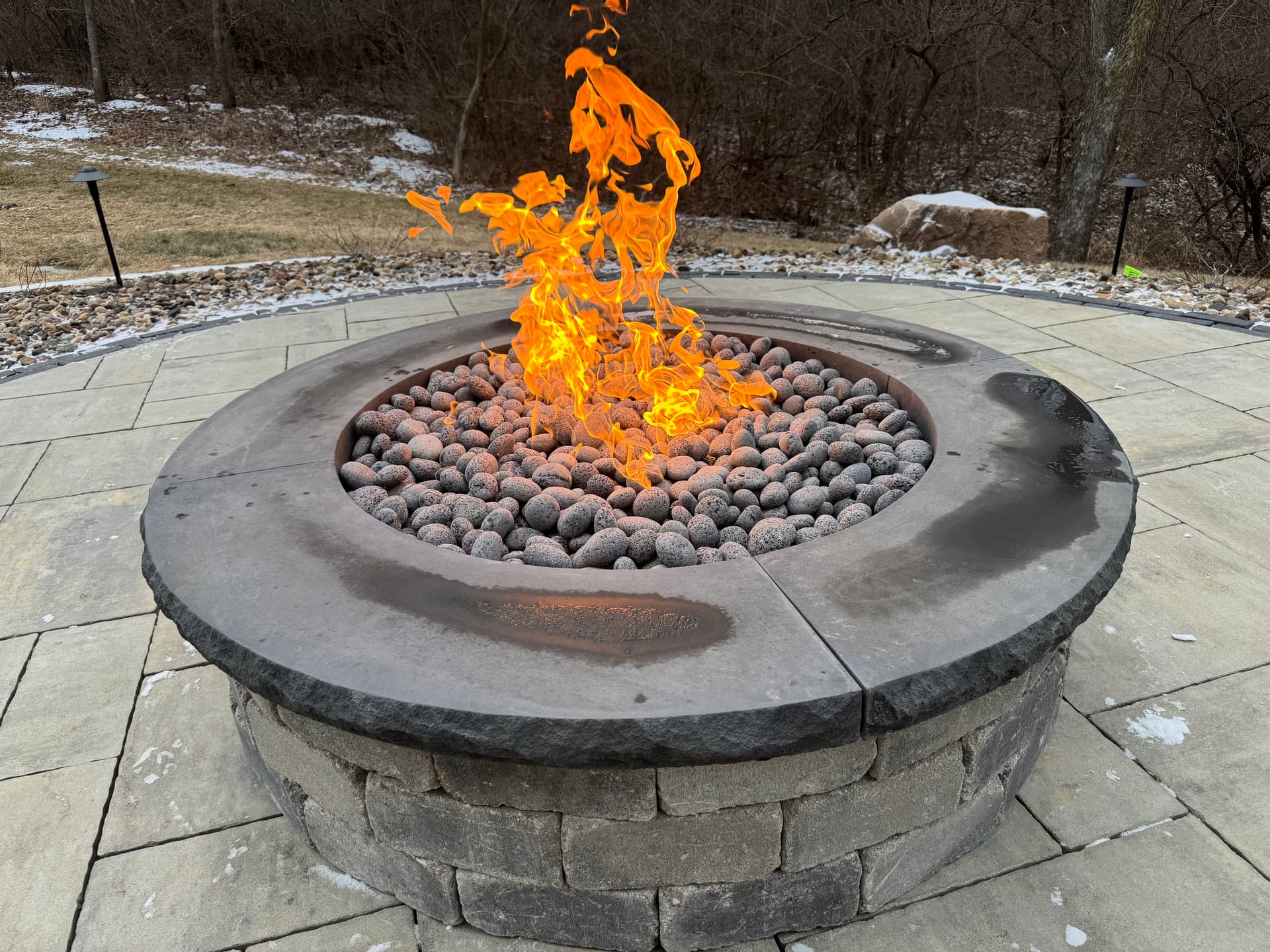 Custom Gas Fire Pit Installation in Urbandale